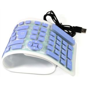 Wired USB Foldable Silicone Rubber Keyboard Slim Roll Up Travel Portable