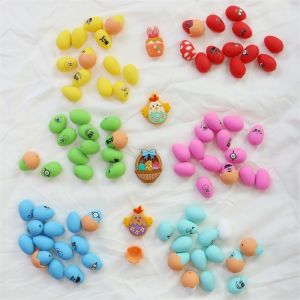 Silicone Teething Beads Soft Safe Durable Easter Silicone Eggs Beads With Hole