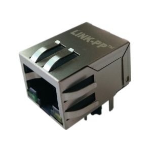 Cheap LPJ4012GDNL RJ45 Magnetic 1x10/100Mbps, Right Angle Shield W/LED for sale