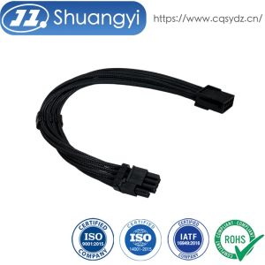 8 Pin PCIe power connector cable, sleeved PSU extension wire harness, electrical