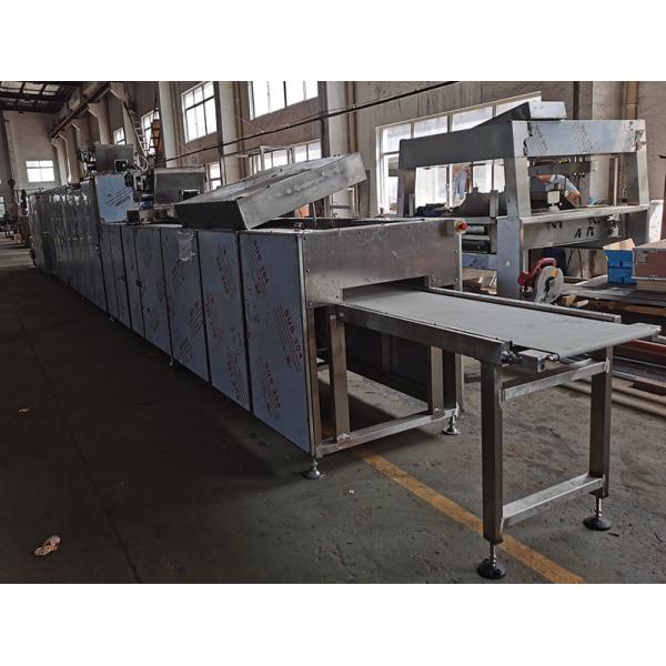 200kg 500kg capacity 200mm Chocolate Tempering Enrobing Machine Cool Tunnel