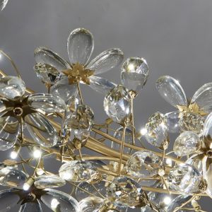 Crystal Chandelier LED Home Decor Lamp Round Flower Creative Design tree branch