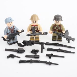 WW2 Japanese soviet soldier US army mini figure military weapons gun toy