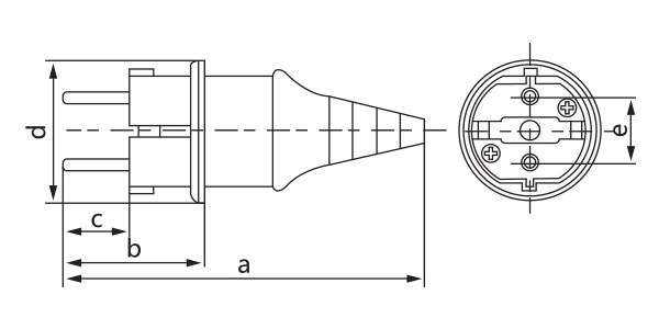 220 - 250 V 2 Pin Waterproof Connector Plug , 16A Waterproof Electrical Plugs