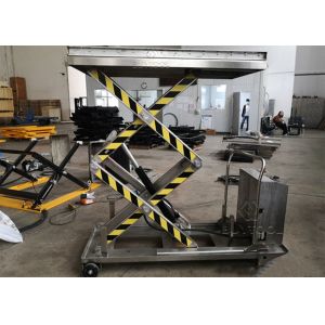 Electric Mobile Stainless Steel Pallet Lift Table With Rollers In Food Field