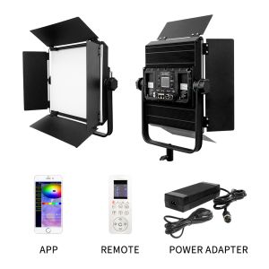 60W large flat panel light with foldable RGB color light and adjustable color