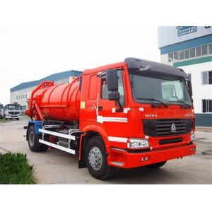 HOWO Vacuum Sewage Truck 6 X 4 12M3 Euro 2 ZF8098 High Efficient Long Service