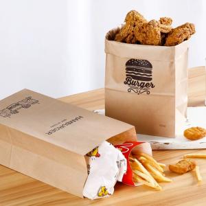 China Custom Printed Greaseproof Paper Bag for Food Packaging，Kraft paper bag,food packaging bags on sale
