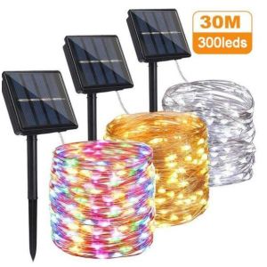 8 Modes Copper Wire 3500k 200 Led Solar Fairy Lights