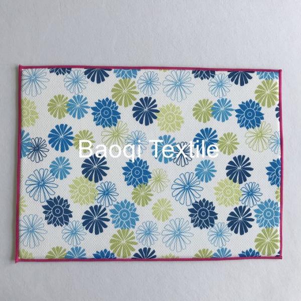 Chinese suppiler 100% polyester super absorbent water microfiber printed kitchen mat ,washable pad