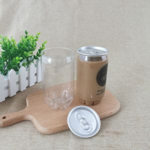 250ml Clear Easy Open End 90mm PET Plastic Beverage Cans