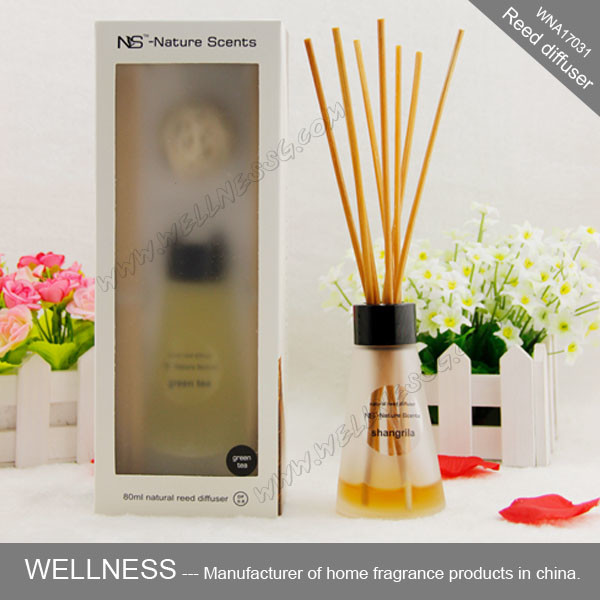 Quality Luxury reed diffuser with clear conical bottle, rigid high-end gift box wholesale