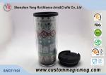 Double Wall Eco Friendly Travel Mugs , Plastic Coffee Cups With Lids 350ml 12oz