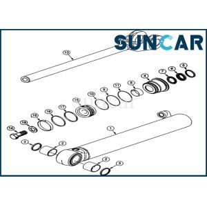 1542879C1 Case Seal Kit 63.5MM Rod 521D 521E Wheel Loader Lift Cylinder Repair