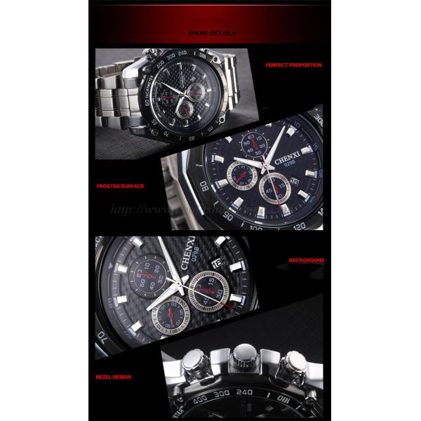 029B Stainless Steel Watches for Man Business Watch Quartz Analog Watches 3 Subdials Watch