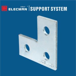 ELECMAN Galvanized Steel Flat Angle Plate Three Holes C 3-1/2" * 3-1/2"