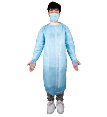 Quality Factory Price Medical Use CPE Protective Gown With Thumb-Loop Cuffs For Hospital wholesale
