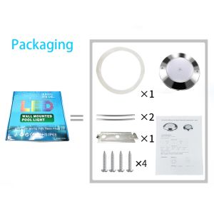 AISI 316LSS RGB LED Swimming Pool Light , Glue Filled Surface Mount Pool Light