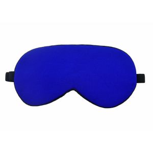 Blue Color Flight Sleep Blindfold Eye Shade Silk Material With Adjustable