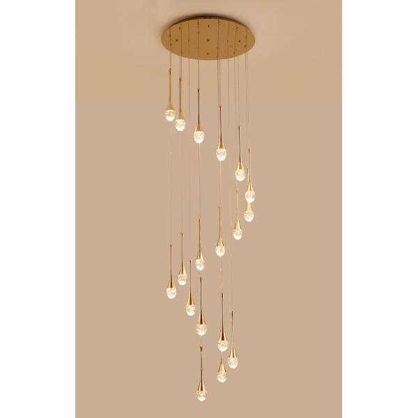 Modern staircase chandelier for living room crystal loft long hanging lamp guzhen lighting(WH-NC-61)