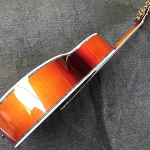 Custom J200 Flamed Maple Back Side Abalone Binding 550A Electronic Acoustic