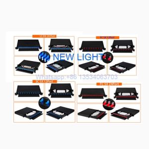 LC / SC / ST / FC Patch Panel Fiber Optic 24 Port 1U Black Standard Size