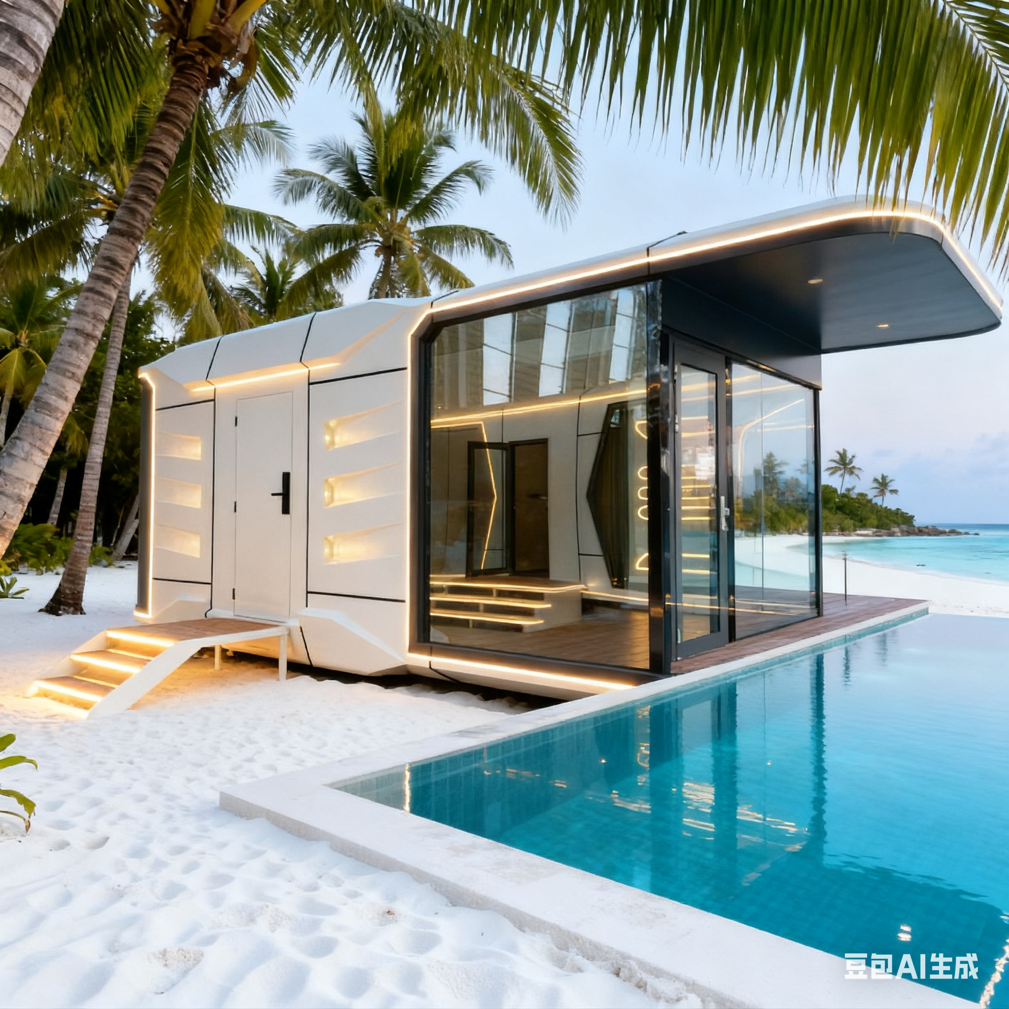 China Space Capsule House Space-29 Model with Whole House LED Lighting System and L8560 x W3460 x H3400 Dimensions on sale