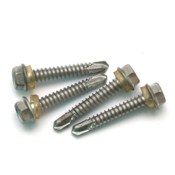 ANSI Standard SUS 410 Hex Washer Head Self Drilling Driving Screws With PVC