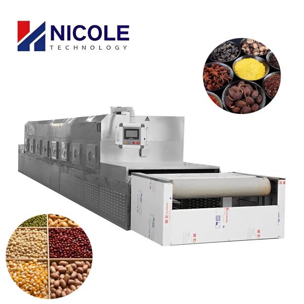 Tunnel Belt Type Three Phases Microwave Sterilization Machine Grain Food Spice