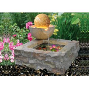 China Graphite Hemispheres Sandstone Brick Garden Fountain on sale