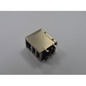 Cheap Magnetic Modular Female 10 Pin RJ45 Connector 90 Degree Surface Mount Customized for sale