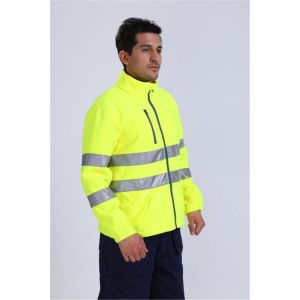 Cheap 100% Polyester Microfleece Hi Vis Fleece Jacket , 360gsm Cold Weather Work Jacket for sale