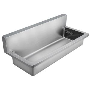 Factory Wall Mounted Hung Single Wash Trough Basin Utility Stainless Steel 304 With Splash Back