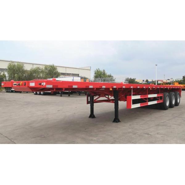 Used CIMC Triaxle Flatbed Truck Trailer with 40ft Container
