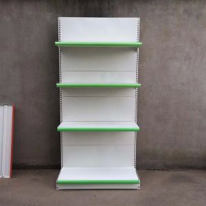 Factory Custom Size milk white single double side grocery store rack retail