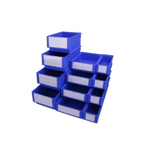 Foldable PP Shelf Storage Bin Boxes Tools Stackable Plastic Crate with Divider