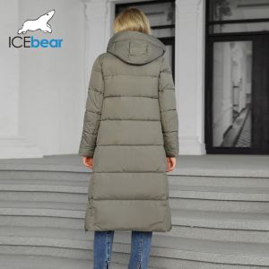 Hooded Thickened Long Cotton Coat With Slanted Placket And Pleats Fashion