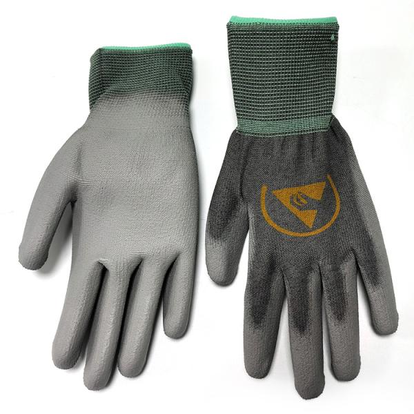 Quality Ergonomic Anti Slip ESD Antistatic PU Palm Fit Gloves wholesale