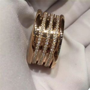 B.zero1 4-band ring in 18kt pink gold with pave diamonds AN857022