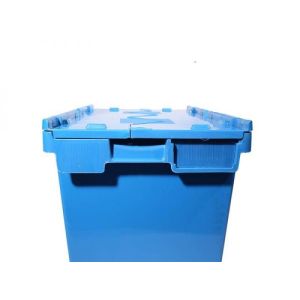 Warehouse Storage Heavy Duty Plastic Crates Stackable Nestable With Attached Lid