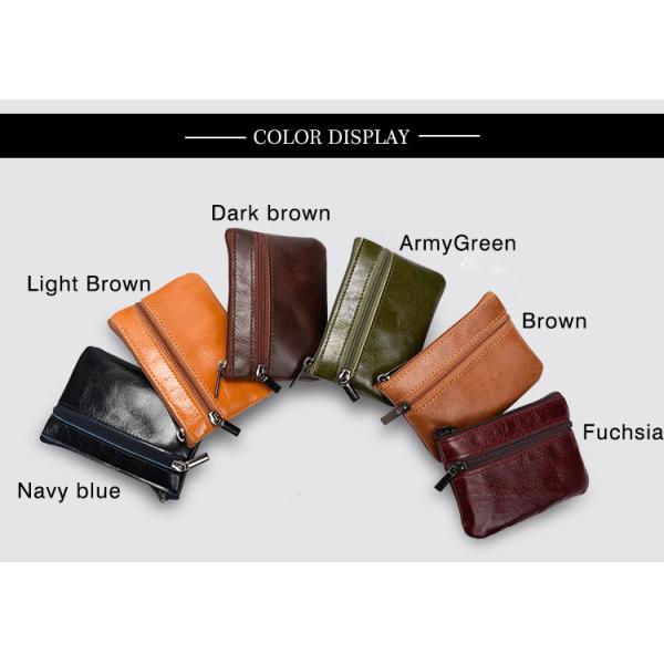 Genuine Leather Mini Multifunctional Coin Purse Retro Zipper Key Short Clutch Bag