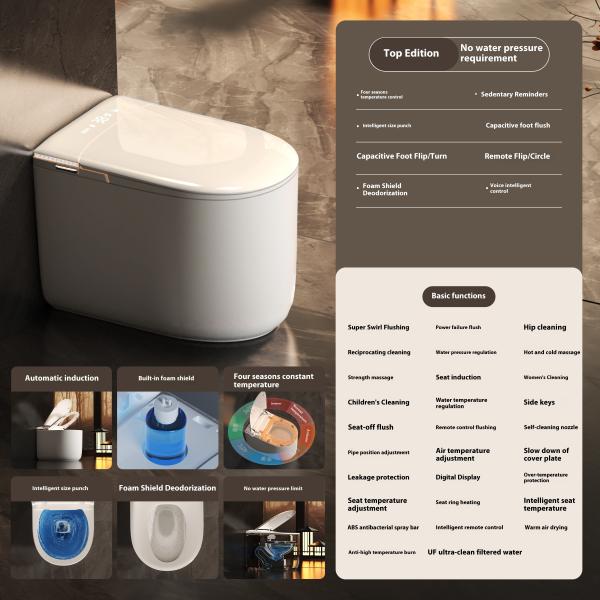 Quality Ceramic Automatic Foot Flush Electric Commode Toilet Floor Mounted Intelligent for Bathroom wholesale