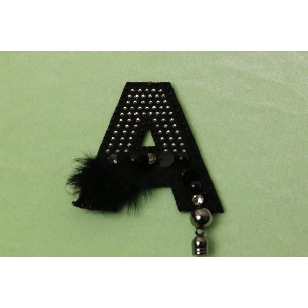 K Shaped 3D Embroidery Patches PVC Material Multistrand Black Color