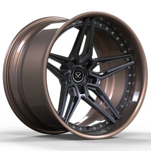China Bronze Grey 2 Piece Wheels For Camaro Staggered 19inch Alloy Car Rims on sale