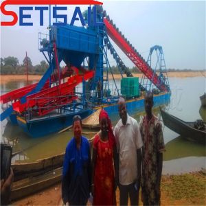 River Gold Mining Machinery with Total Length 24m-38m and Bucket Capacity 0.035