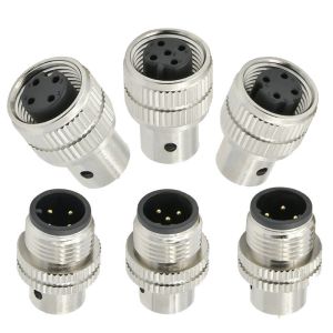 M12 Female Shield Plug Connector 3-17 Pin IP67 Waterproof DIN Standard