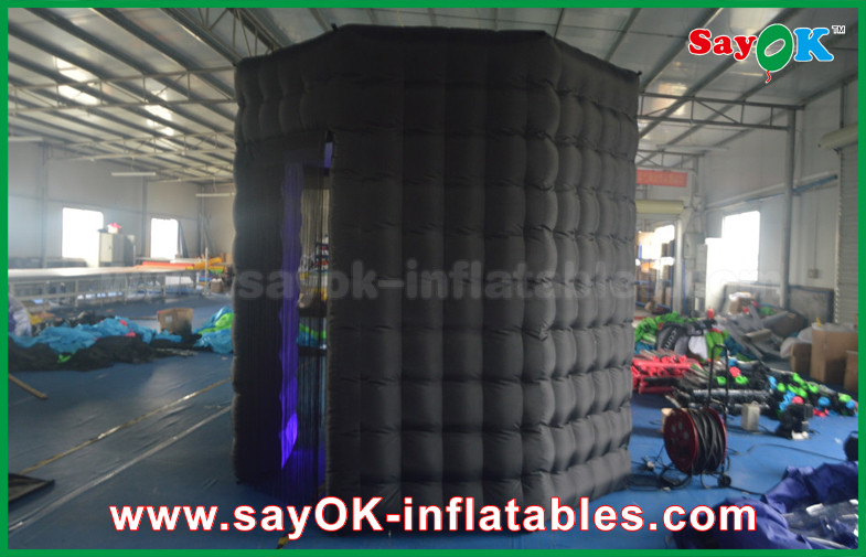 Photo Booth Wedding Props Inflatable Blakc Octagon Photo Booth White Inside With
