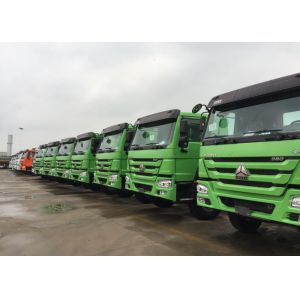 Green Color Chassis 371HP Tipper Dump Truck 12 Wheels LHD 60 - 70 Tons 28CBM