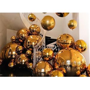 Party Decorations Shiny Metallic Gold PVC Inflatable Mirror Balloon