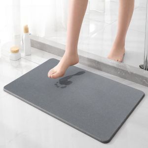Foldable Water Absorbent Easy Clean Mat for Floor Modern Style Diatomaceous